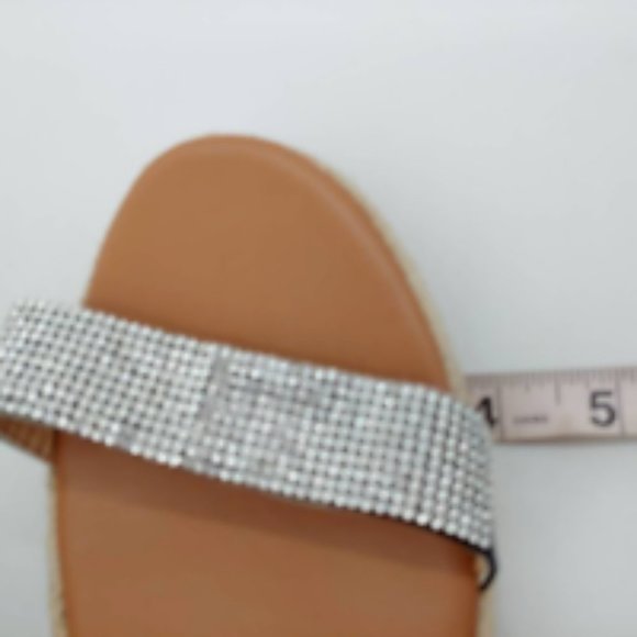 Yasirun Womens Espadrilles Sandals Black Wedge Heels Rhinestone 10 EUR 43 New - Picture 7 of 9